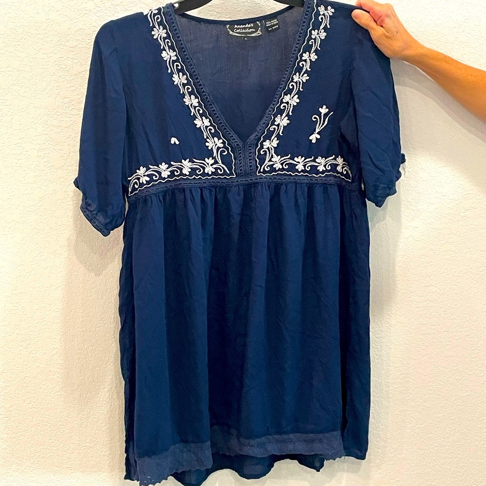 Navy & White Swimsuit Cover-Up (large)